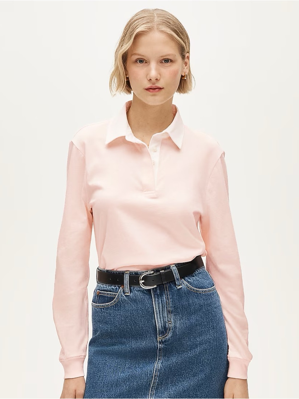 J. Crew Pink Long Sleeve Polo NWT - Size M